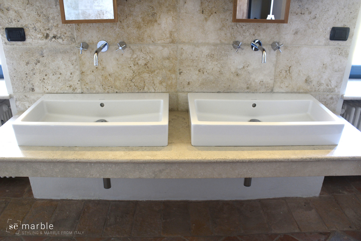 SEMARBLE TRAVERTINO INTERIOR DESIGN VANITY TOP low