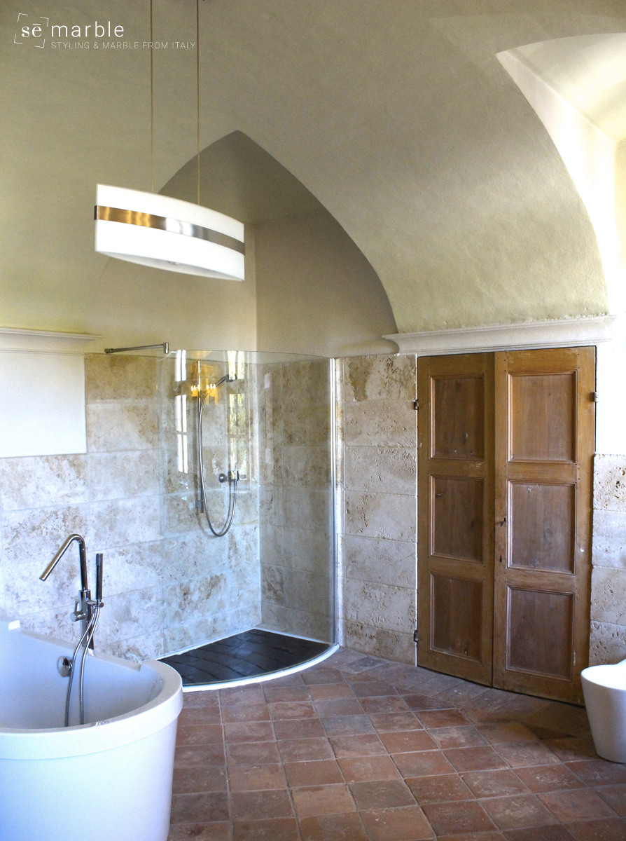 SEMARBLE TRAVERTINE INTERIOR DESIGN luxury home crosscut honed surface